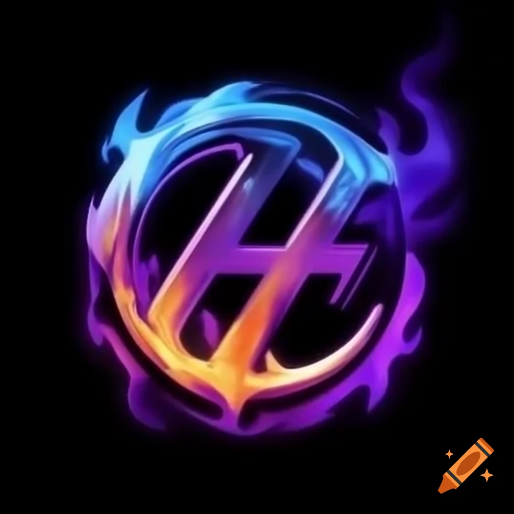 Logo design for Ignite ringette team featuring flames in purple and blue