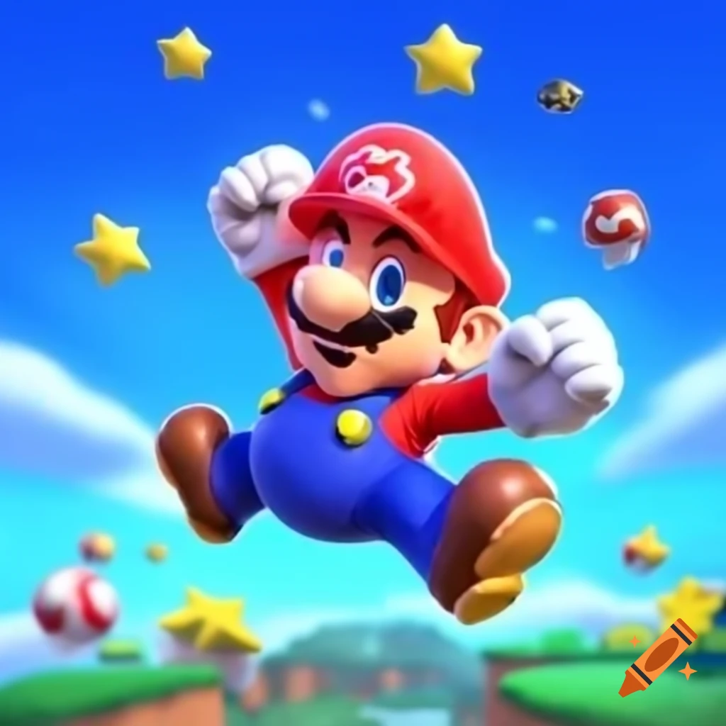 Star from Super Mario Brothers falling from the sky
