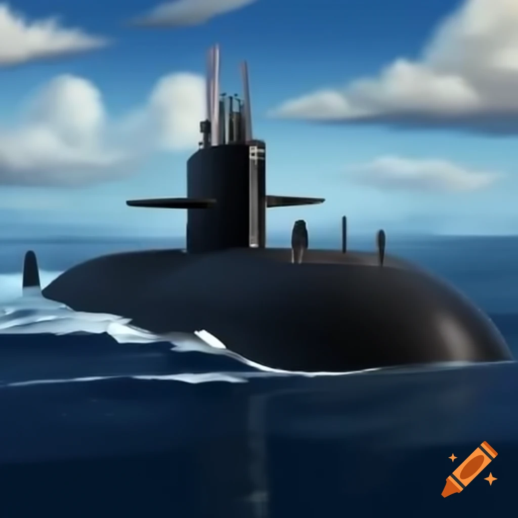 US Navy nuclear submarine in ocean