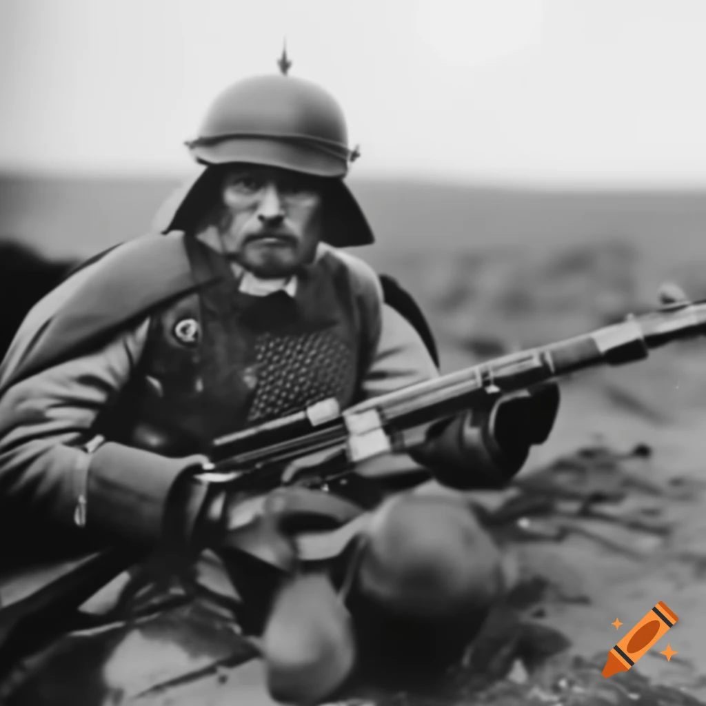 German stormtrooper advancing during 1918 Spring offensive