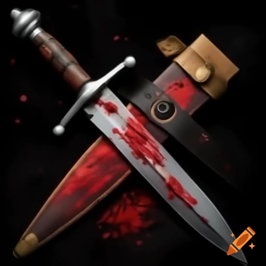 Dagger with a crimson stain on its blade