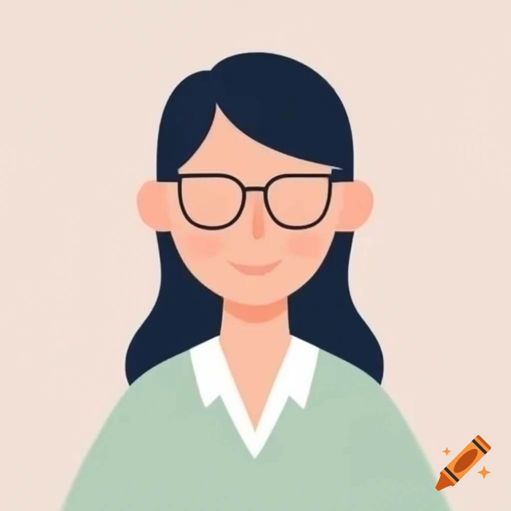 Minimalistic cartoon depiction of a female teacher
