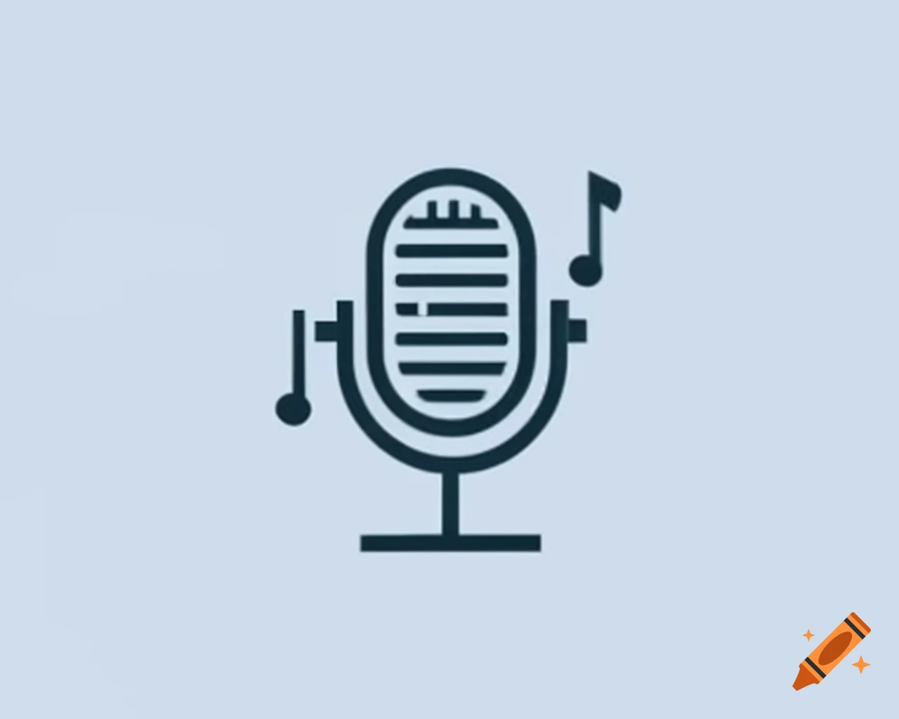 Minimalistic design featuring a microphone and treble clef on craiyon