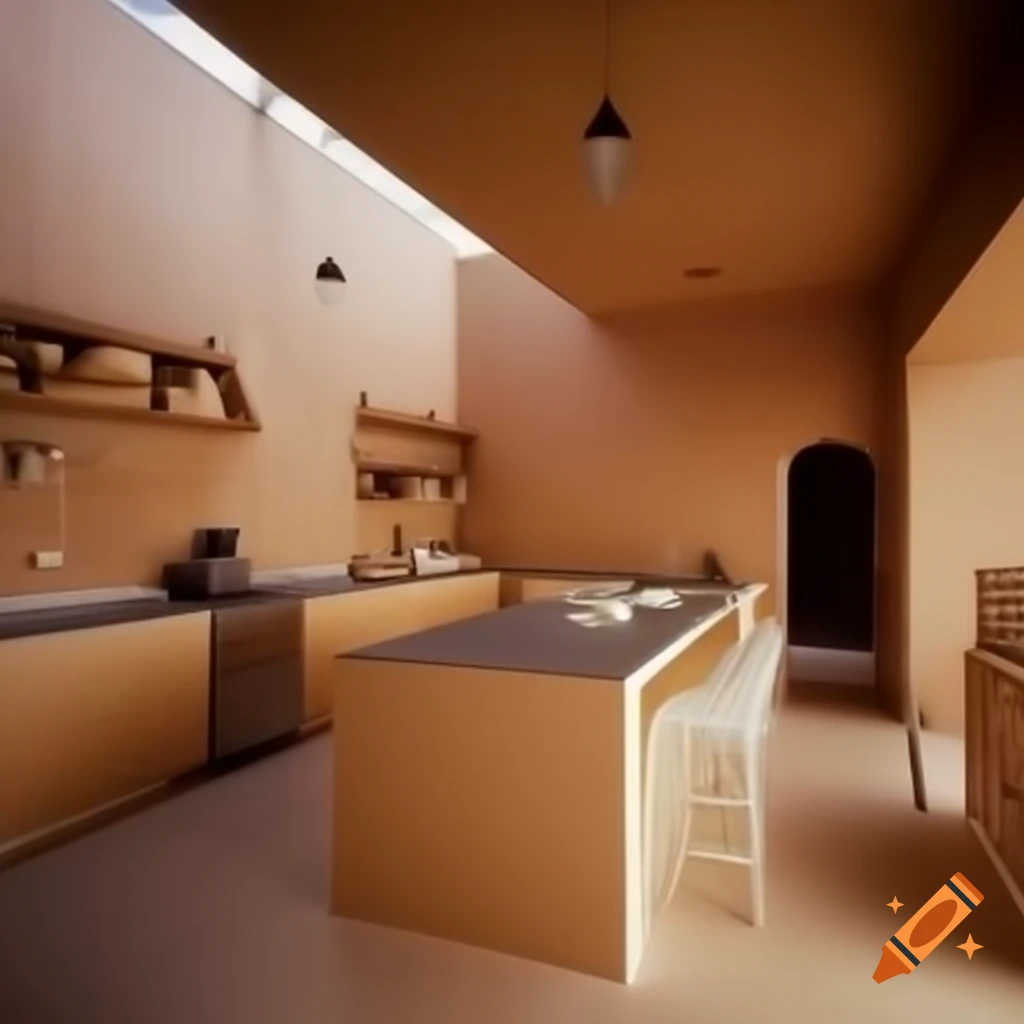 Modern Iranian kitchen with MDF materials, ceramic flooring, and Scandinavian design