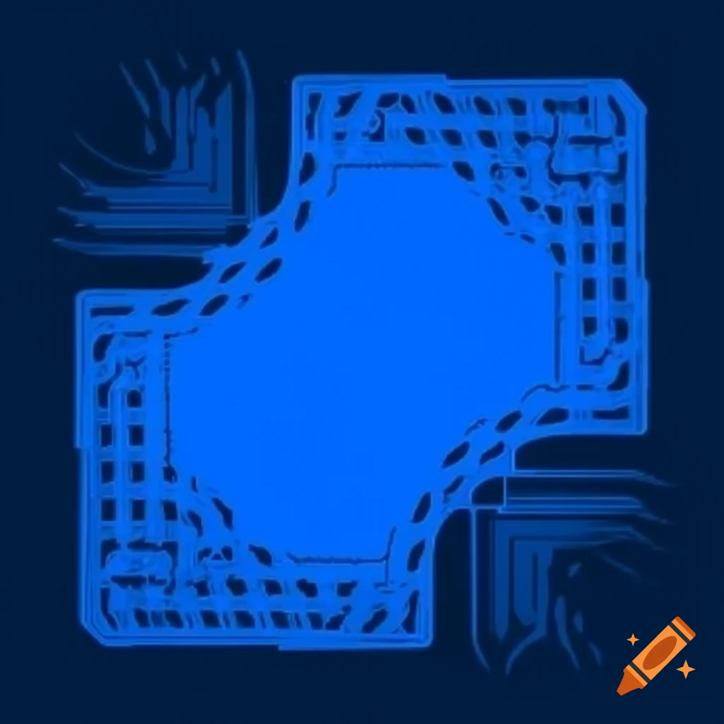 Abstract depiction of space in blue and black