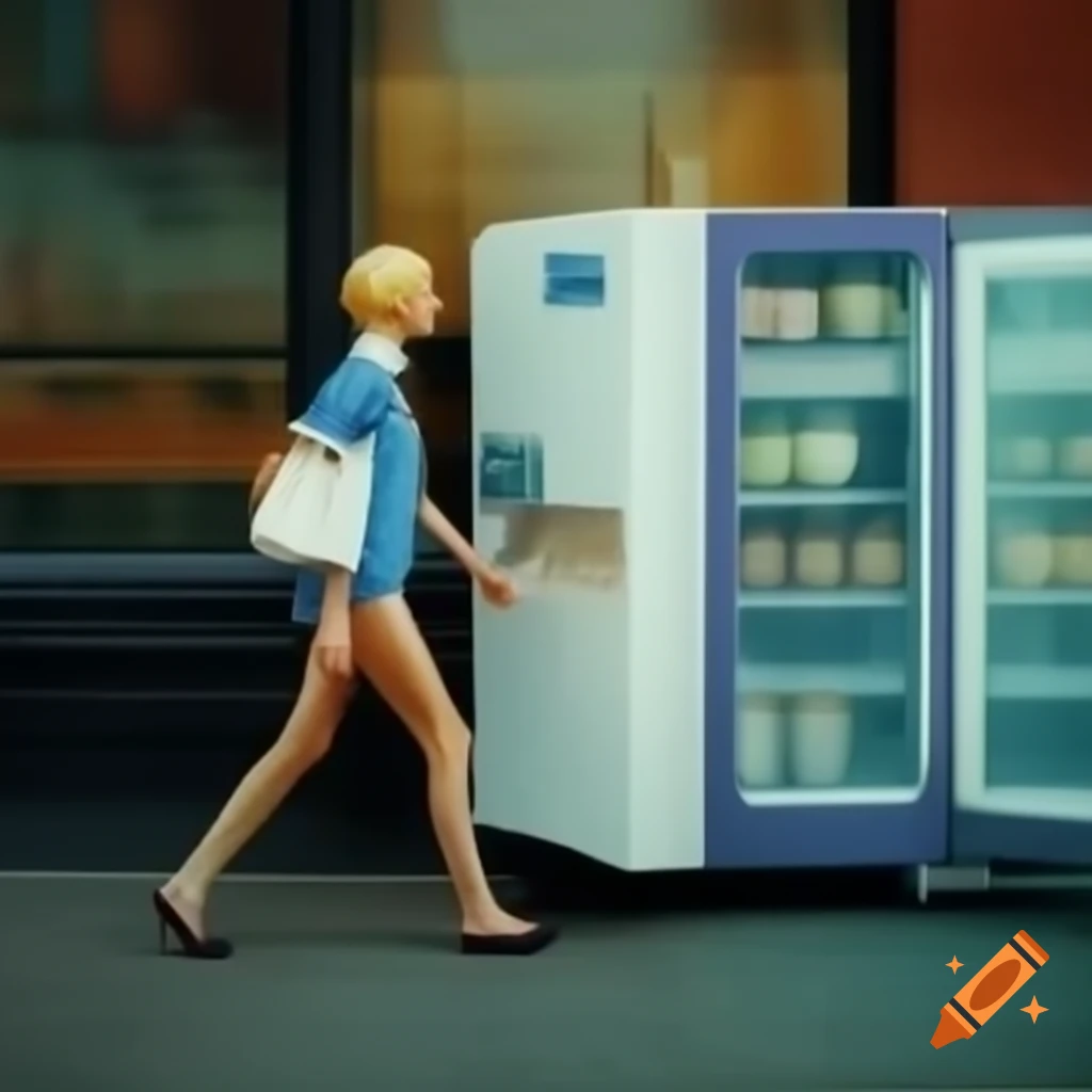Person walking by ice cream freezer