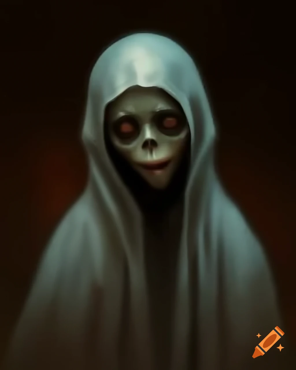 Creepy ghost with zombie features, mostly invisible
