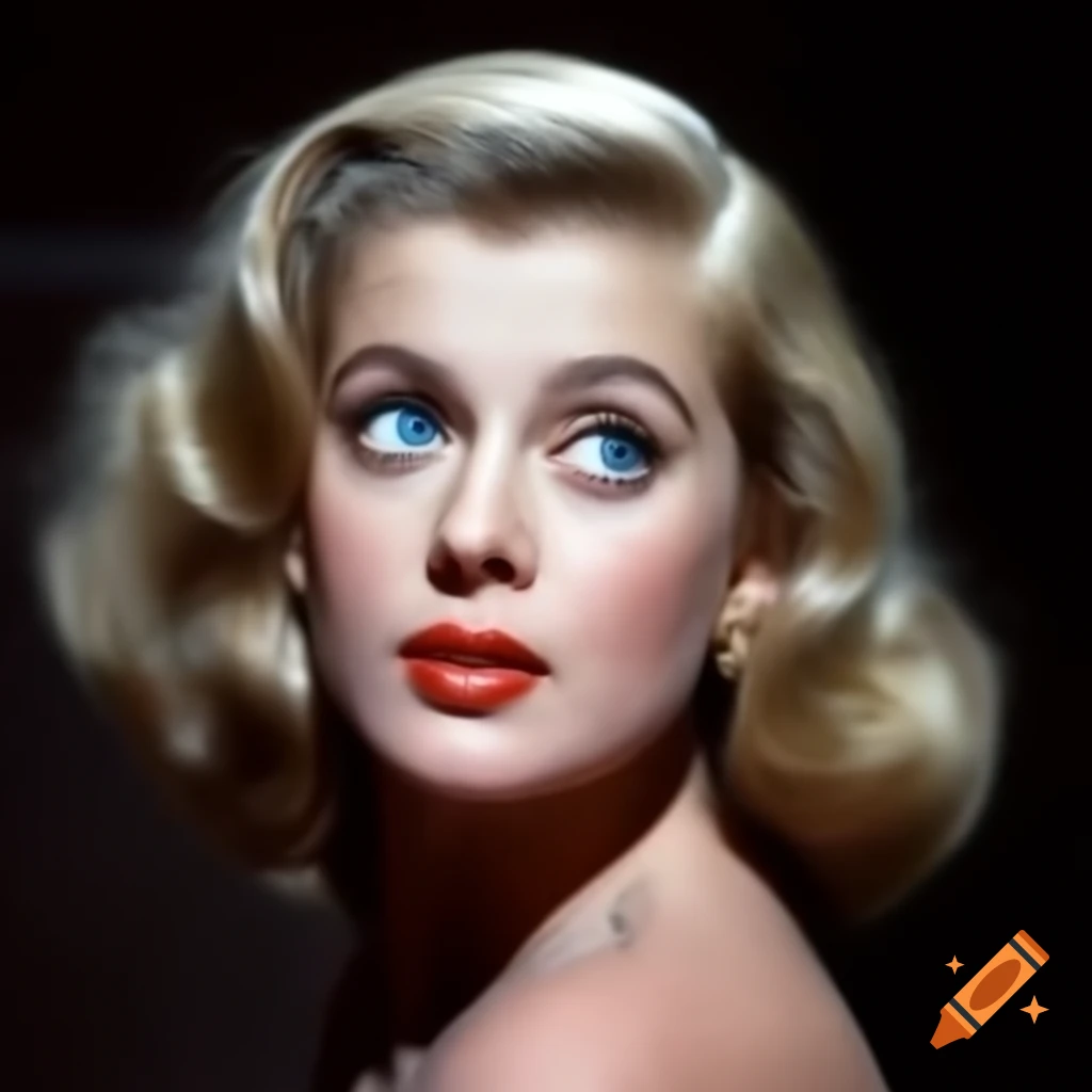 Vintage Kodak film photograph of charming European Hollywood actress from 1963