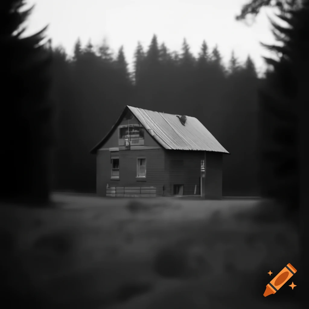 Dark vintage image of an old German house in a forest