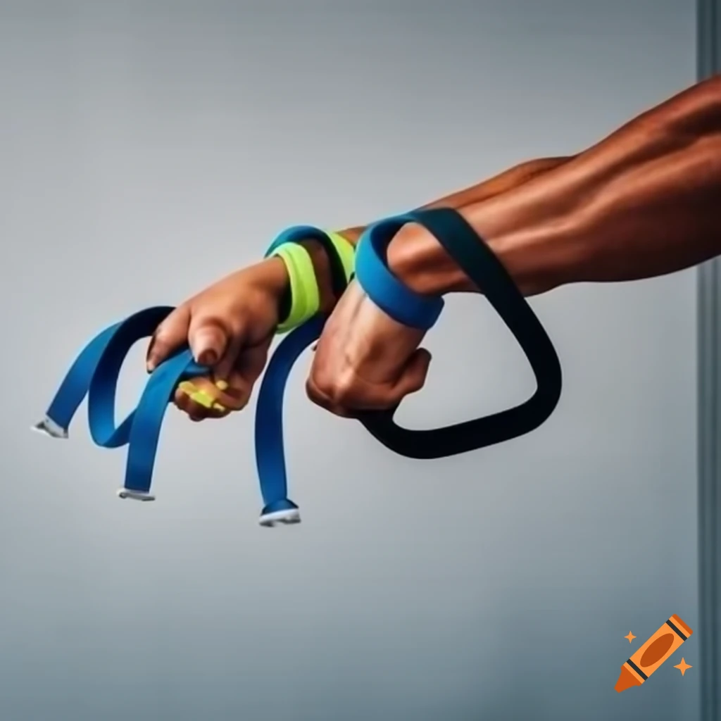 Resistance bands being used for exercise