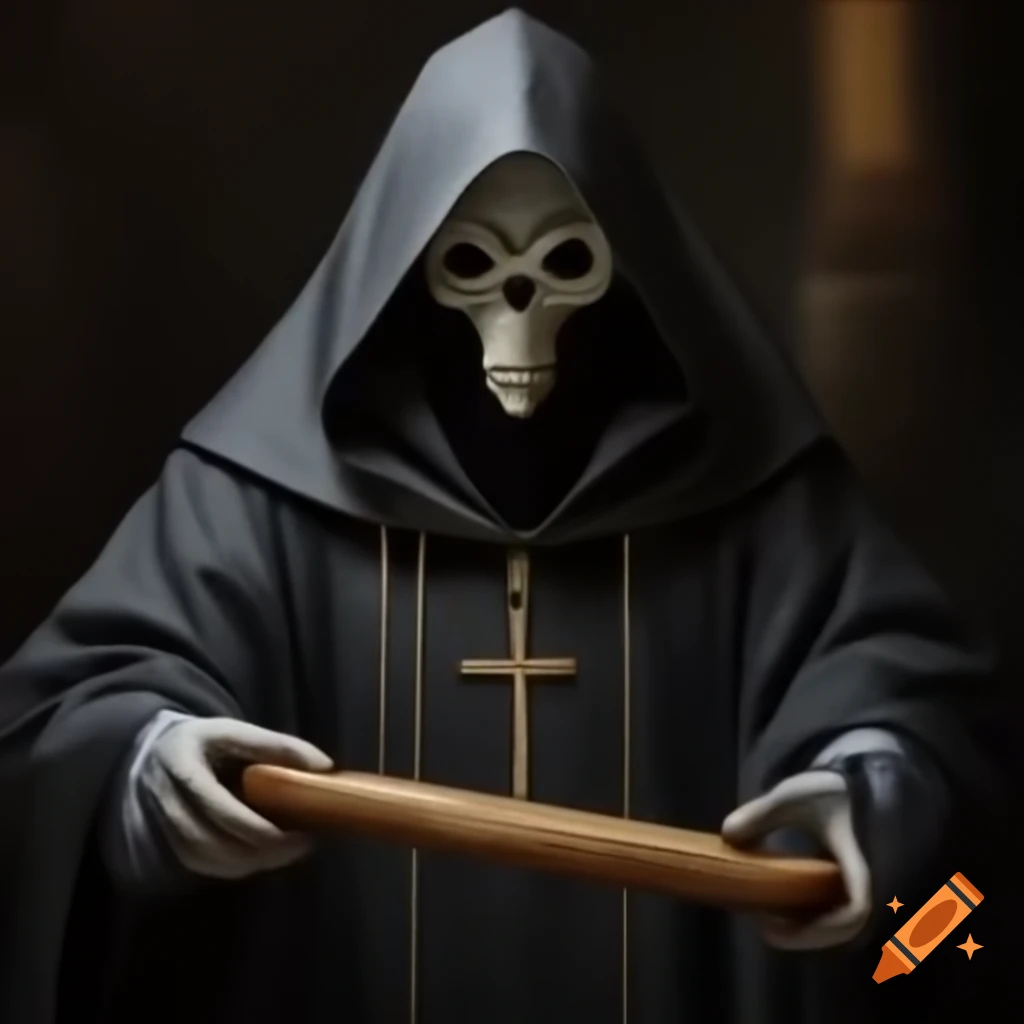 Enigmatic void priest with wooden control bar