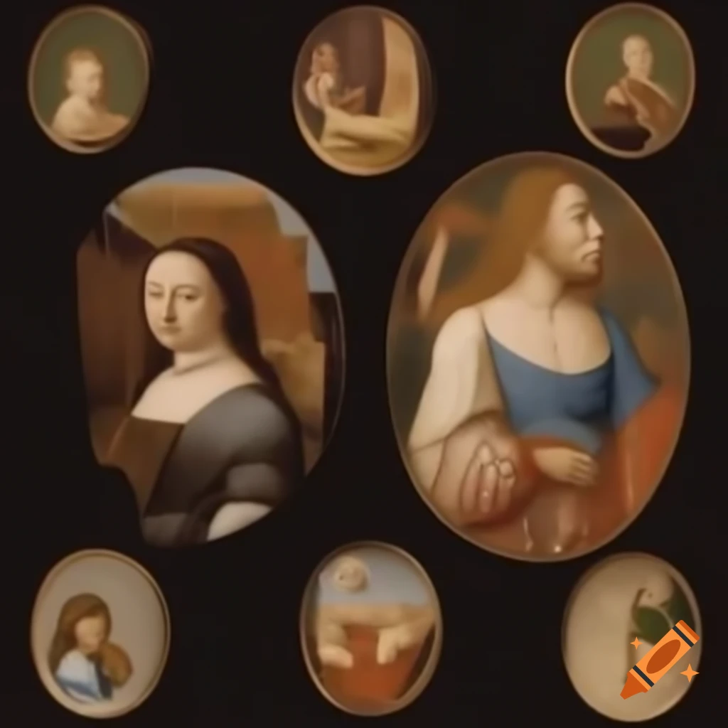 Renaissance style diptych showcasing plastic surgery before and after