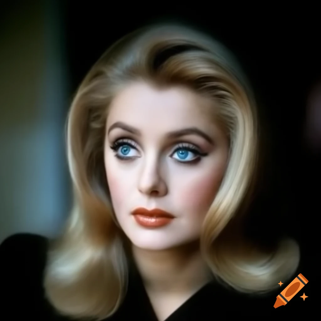 Vintage Kodak film photograph of a charming European actress from 1963 with porcelain skin and blue eyes