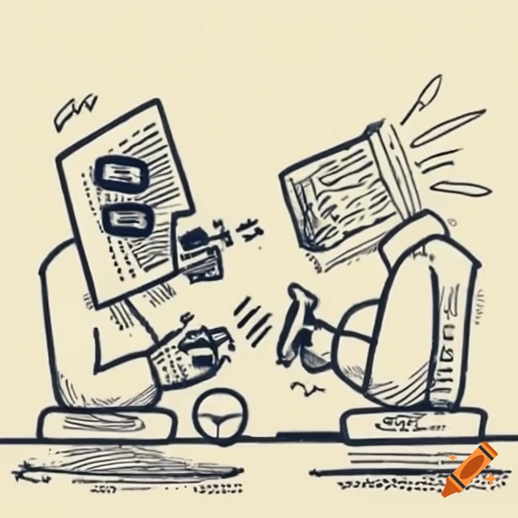 Two computer programs engaged in a battle