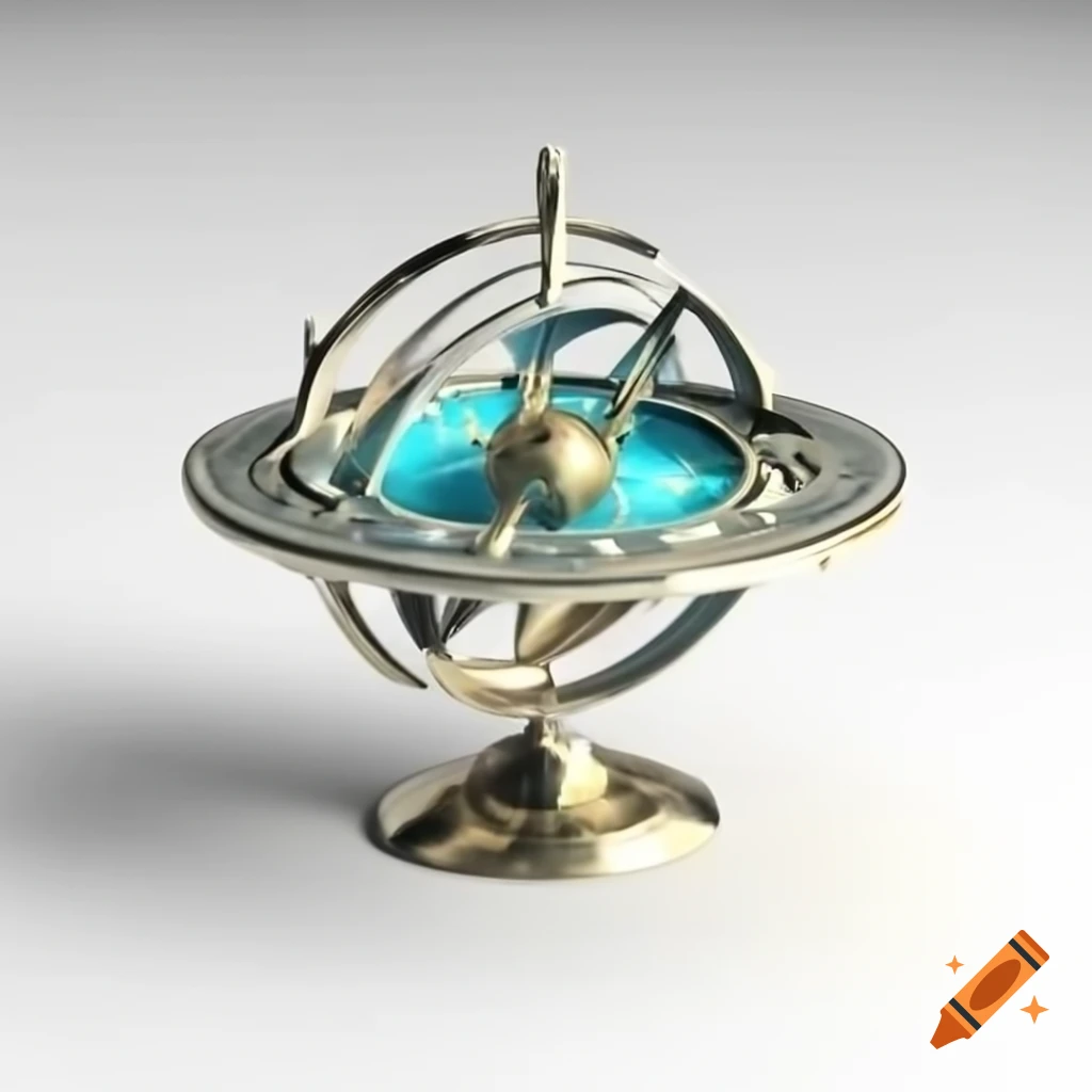 Magical compass resembling a celestial globe on white background