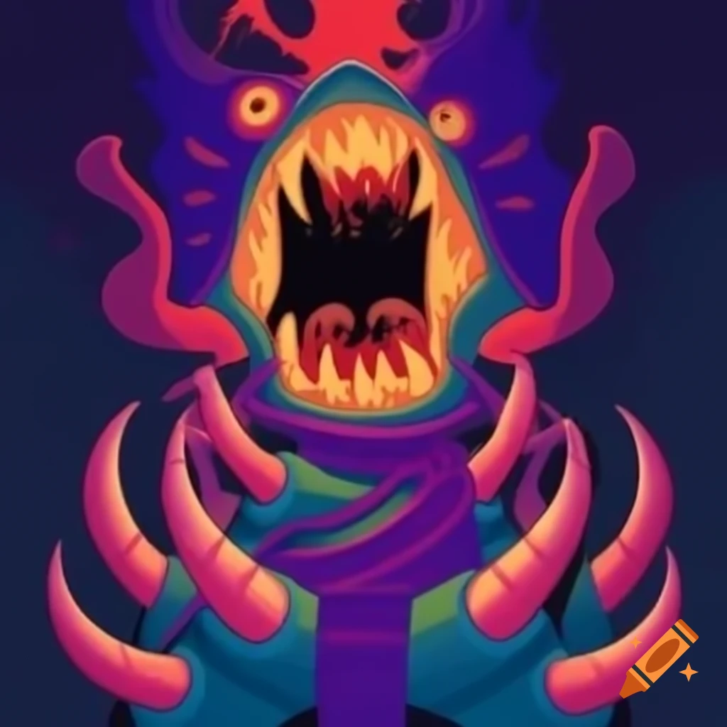 Stylized phonk/funk monster illustration
