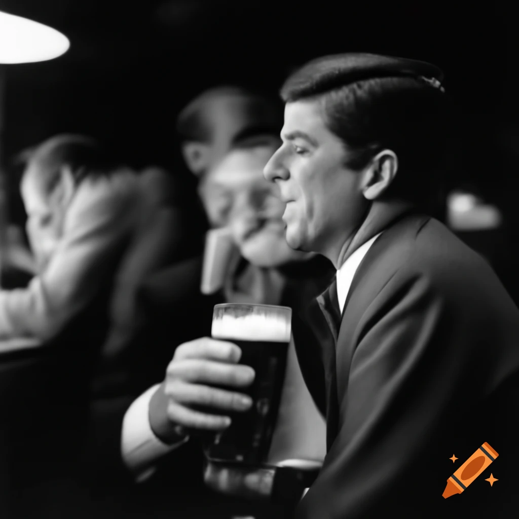 Historical scene of jfk socializing with lee harvey oswald over drinks
