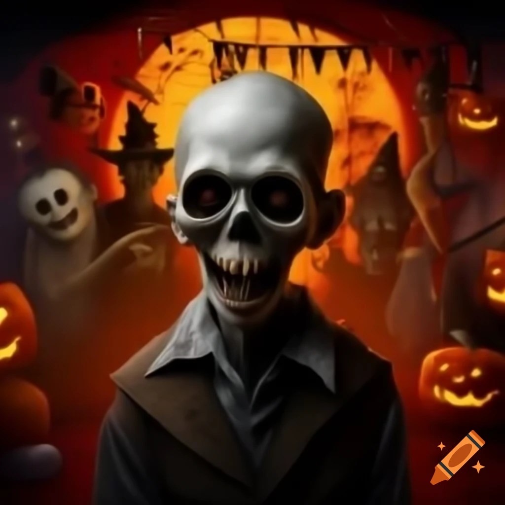 Creepy movie poster featuring Halloween Party theme