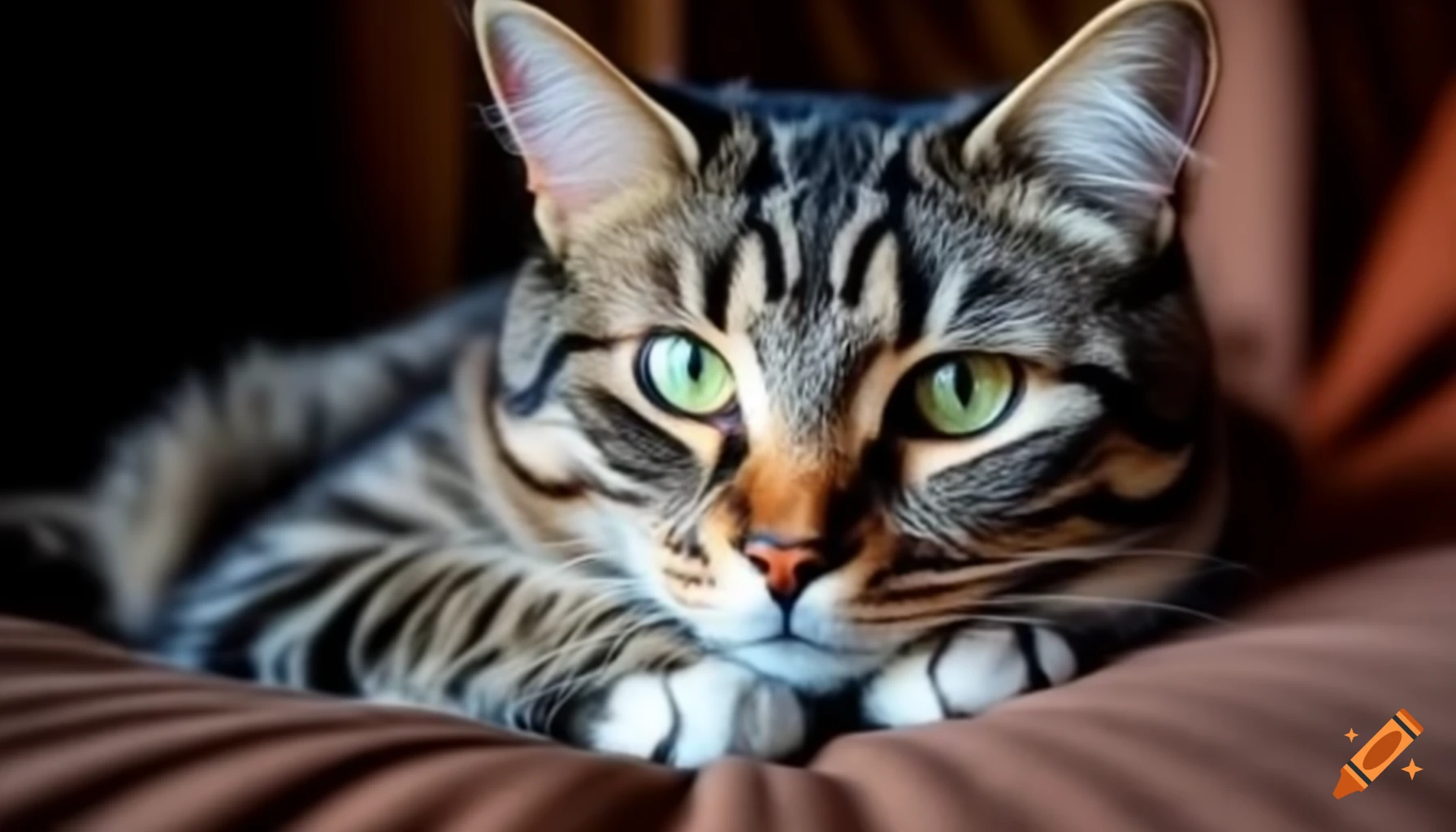 Cat lounging comfortably