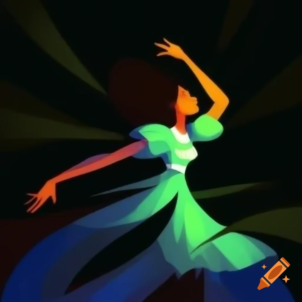 Abstract representation of dancing in the night