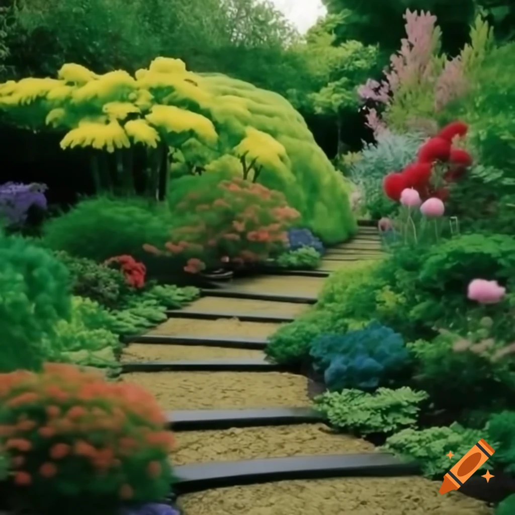 Realistic garden scene