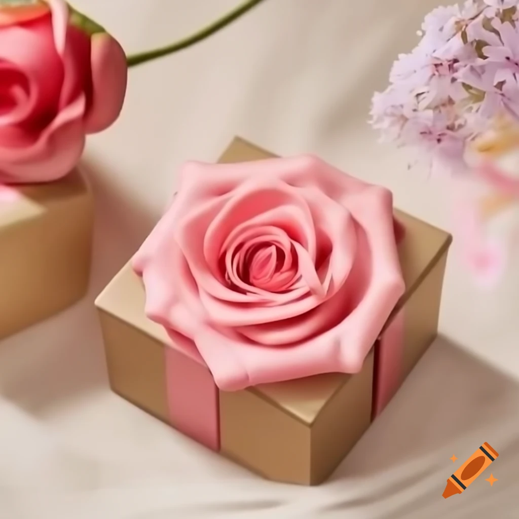 Gift shaped like pink flowers