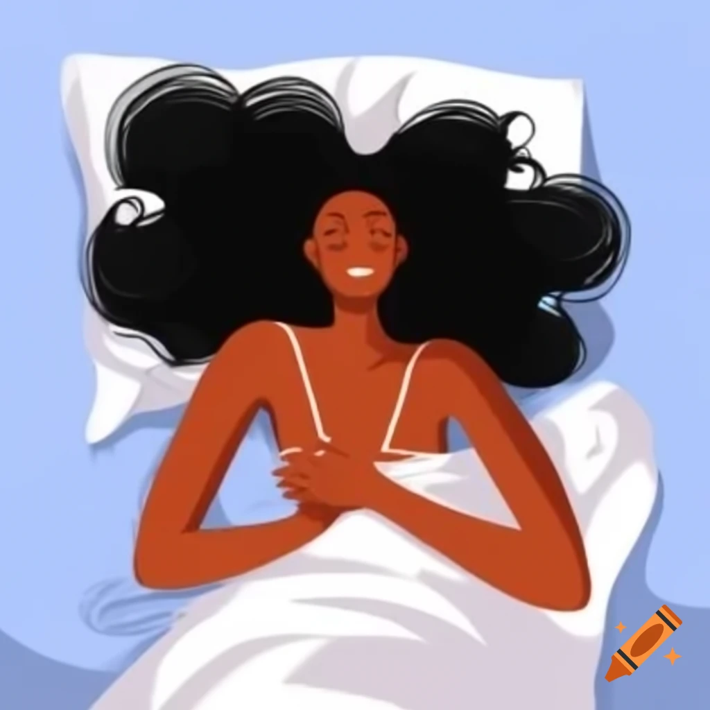 Portrait of a black woman resting in bed