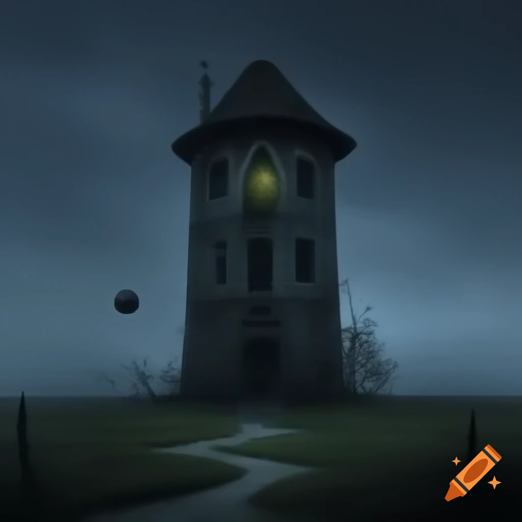 Creepy old tower with a magical ball at the top
