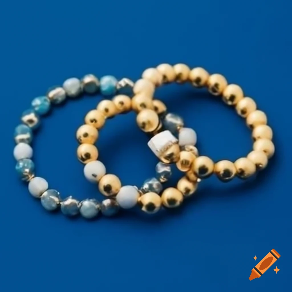 Colorful bracelets for boys and girls against blue background on craiyon