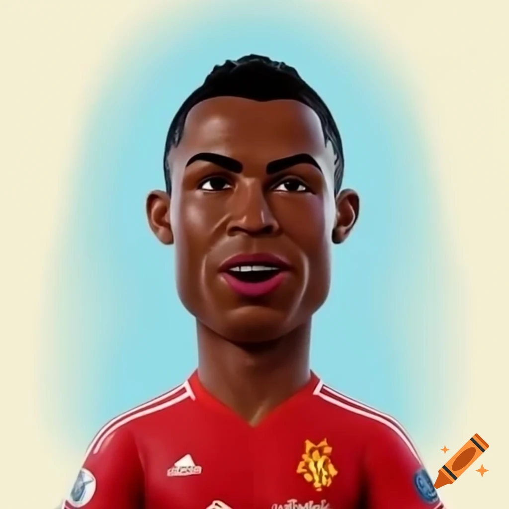 Soccer player celebrating a goal, inspired by Ronaldo