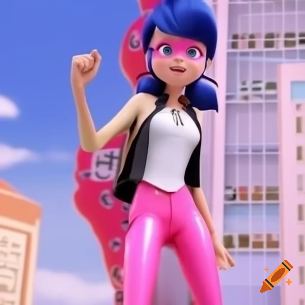 Marinette Dupain cheng In White T shirt And Pink Pants In Front Of marinette-dupain-cheng-in-white-t-shirt-and-pink-pants-in-front-of