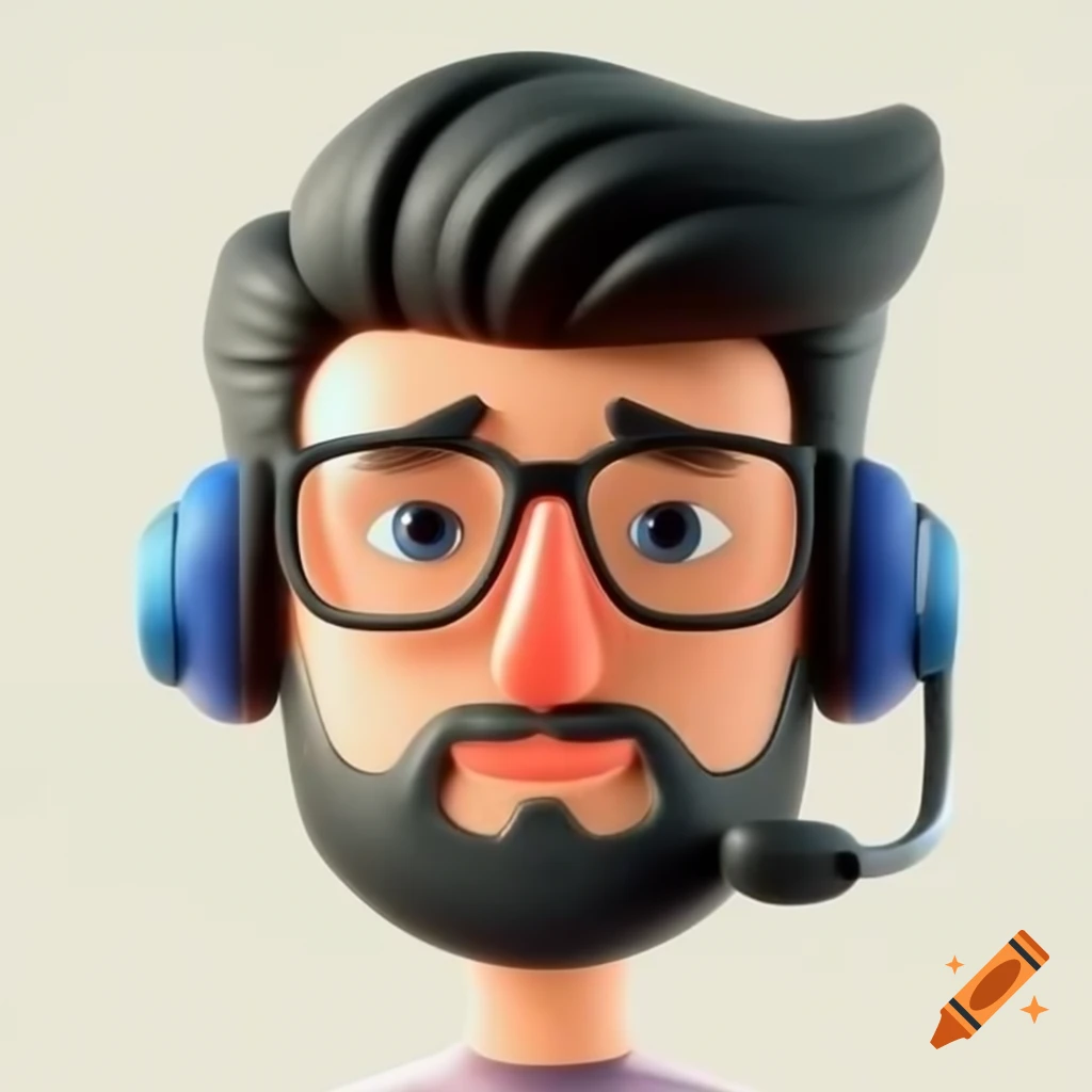 Italian male with black hair and beard wearing glasses and pit crew headset