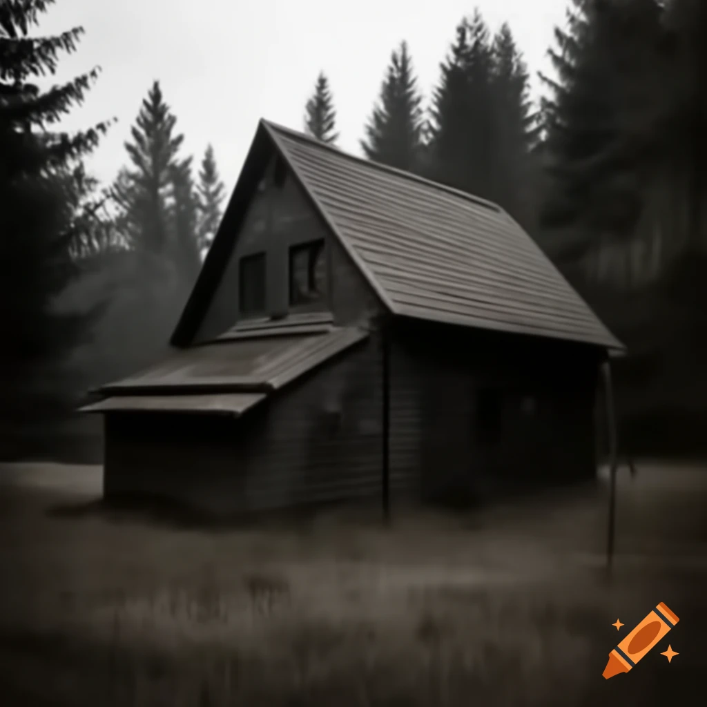 Dark vintage image of an old German house in a forest