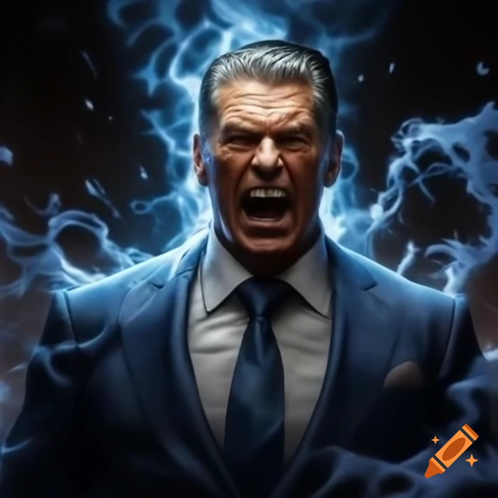 Vince McMahon surrounded by dark and ominous energy