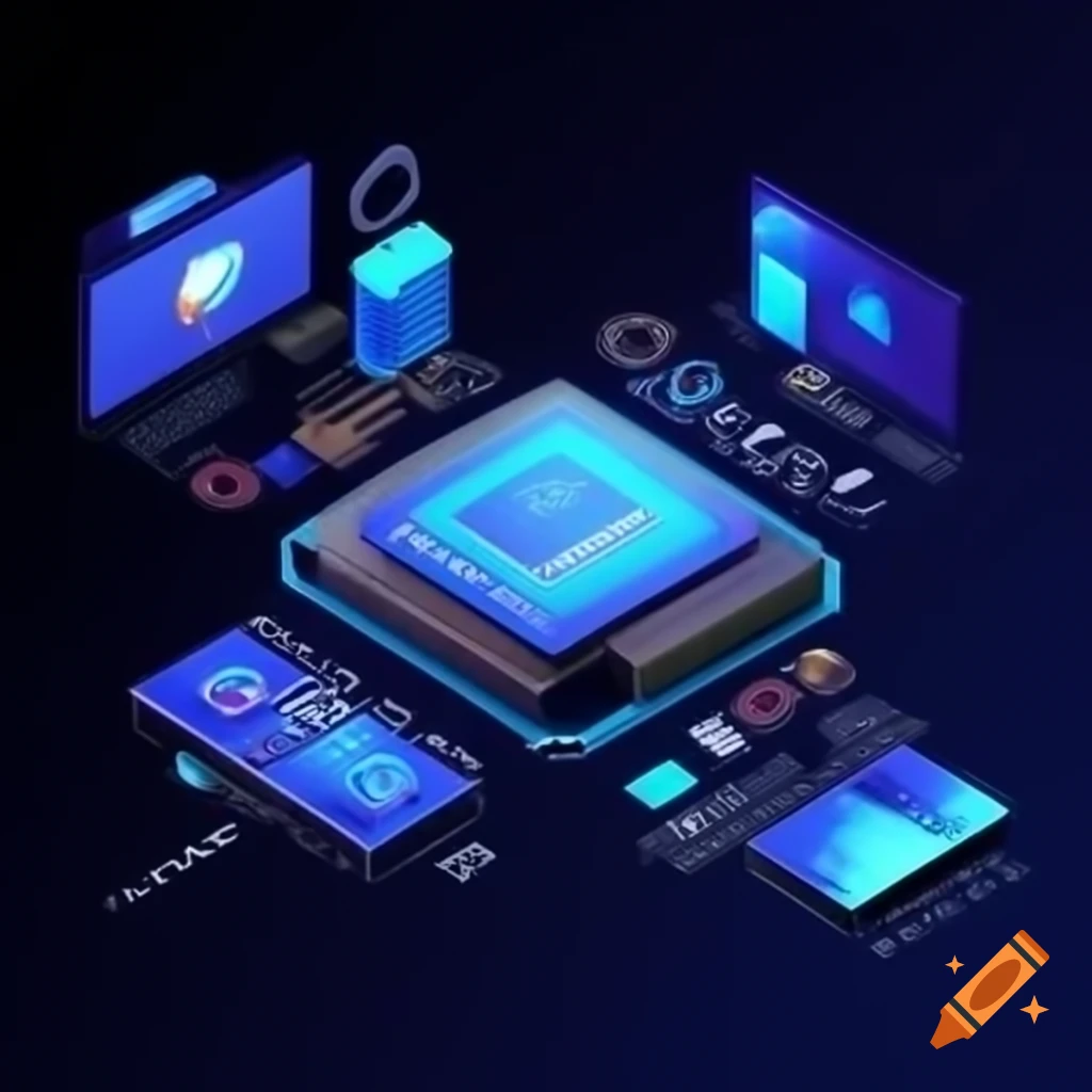 Visualization of virtualization concepts: storage, CPU, GPU, RAM, and applications