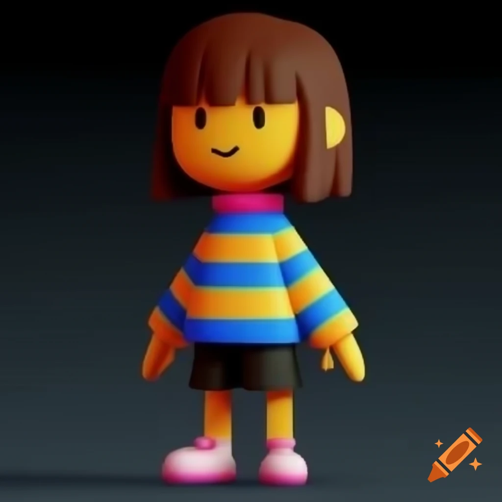3D render of Frisk from Undertale