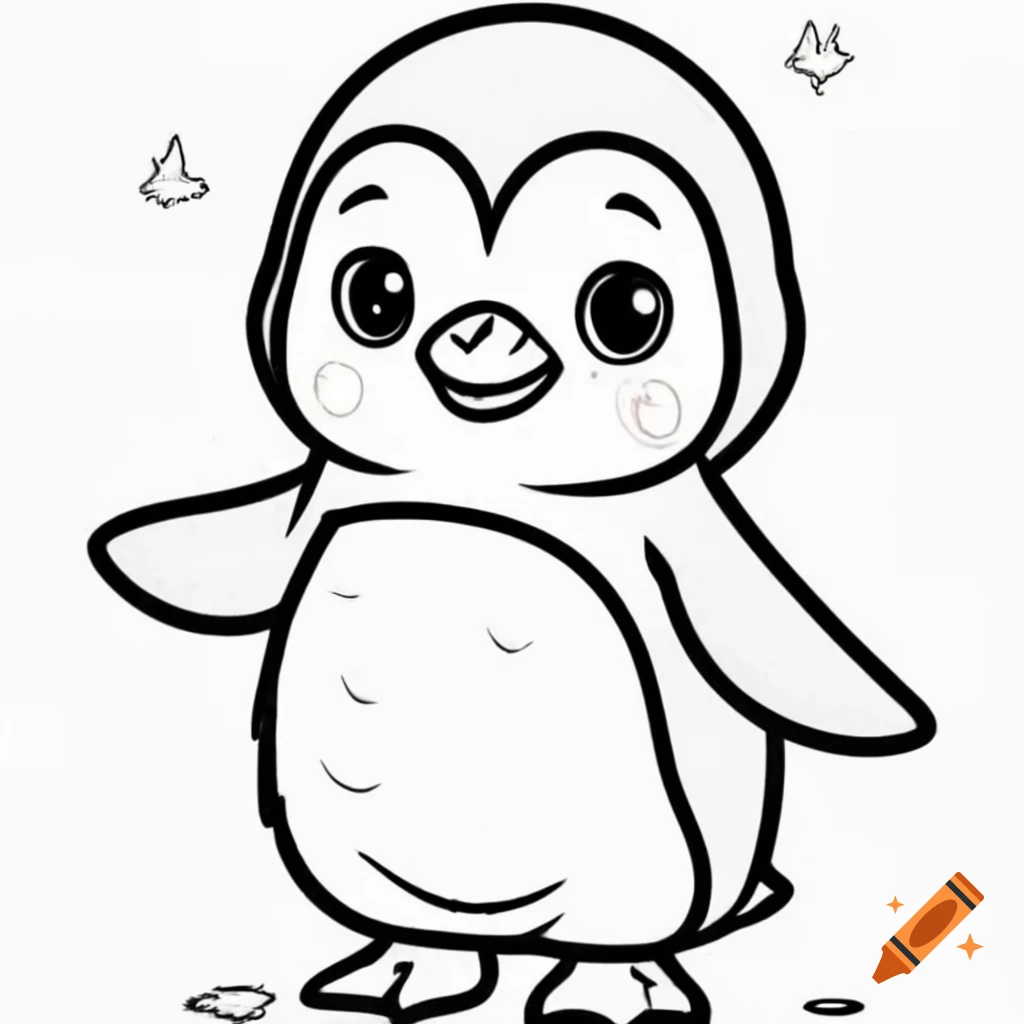 outline-drawing-of-a-cute-penguin-for-kids-coloring-book-on-craiyon