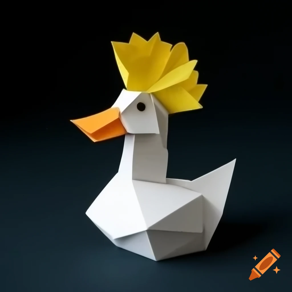 Origami duck with chicken head