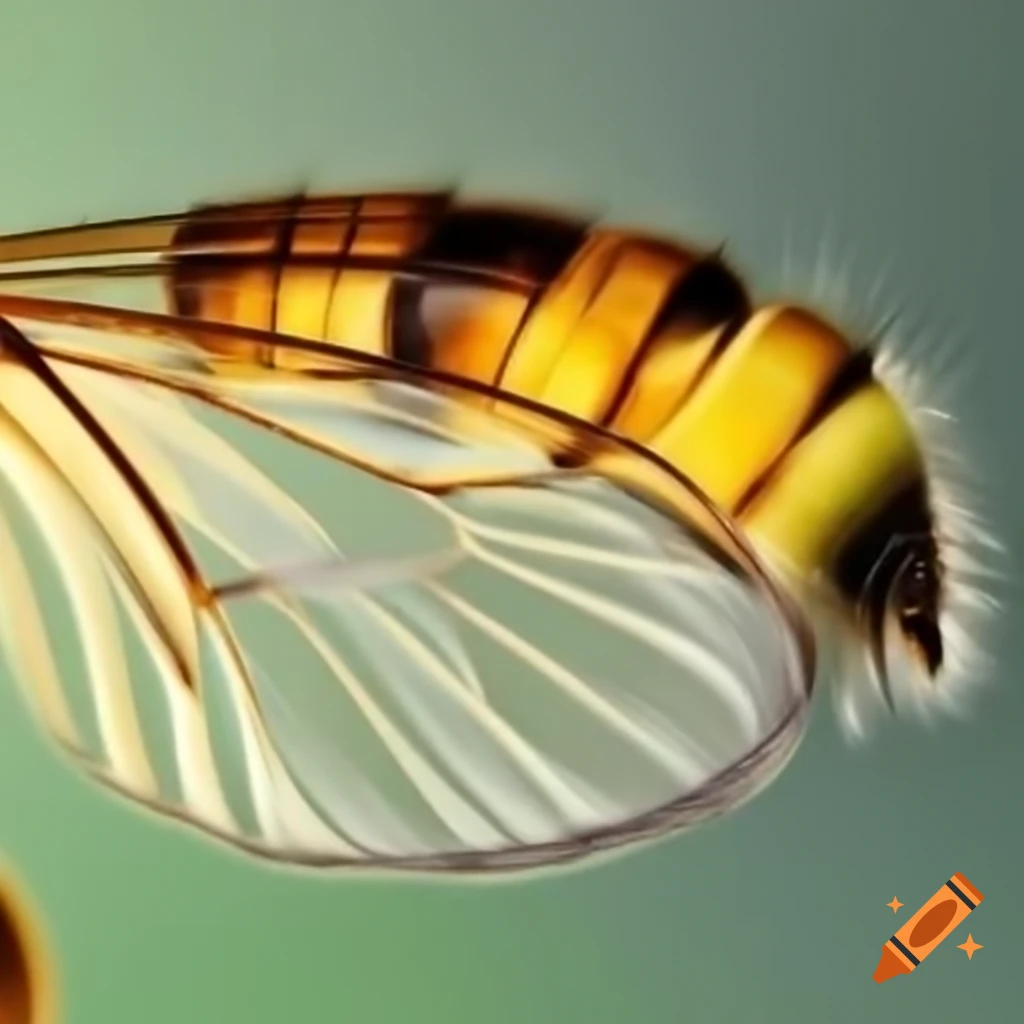 Close-up of a detailed large bee wing
