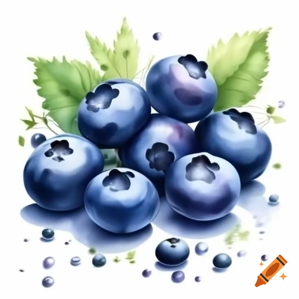 Fresh blueberries on a white background