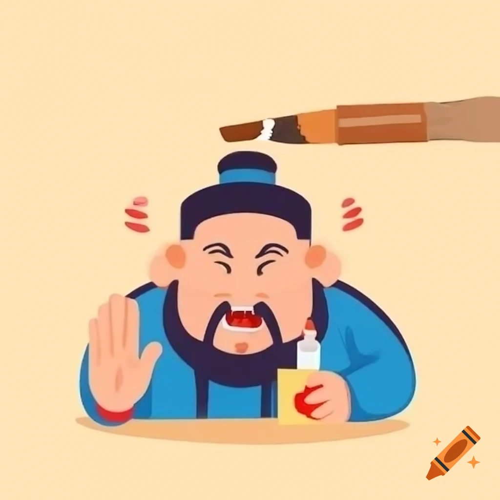 Chinese man selling lighters while European man expresses anger with cigar