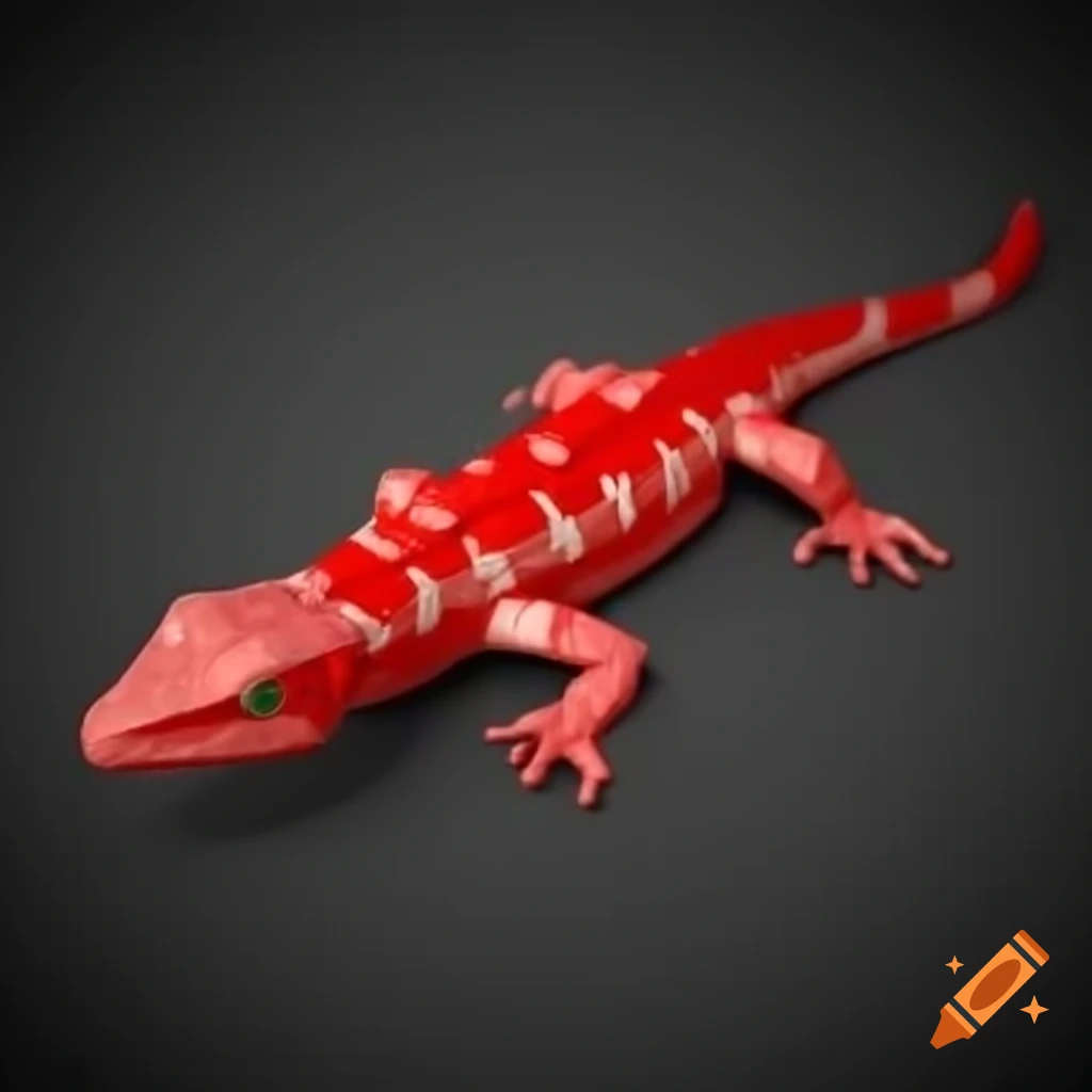 Pixelated 3D polygon model of lizard from Dino Crisis on grey ...