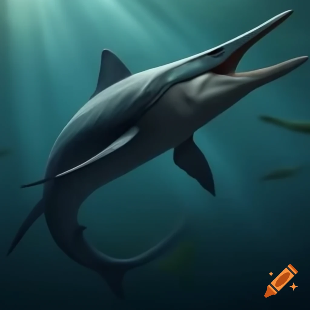 Ichthyosaur illustration or fossil representation