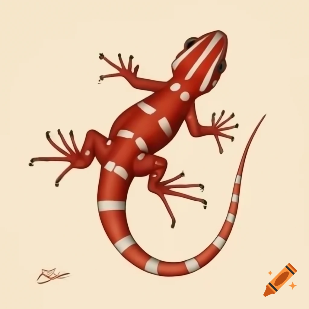 Juvenile red and white lizard wearing blue diaper, oil on copper by Jan van Kessel