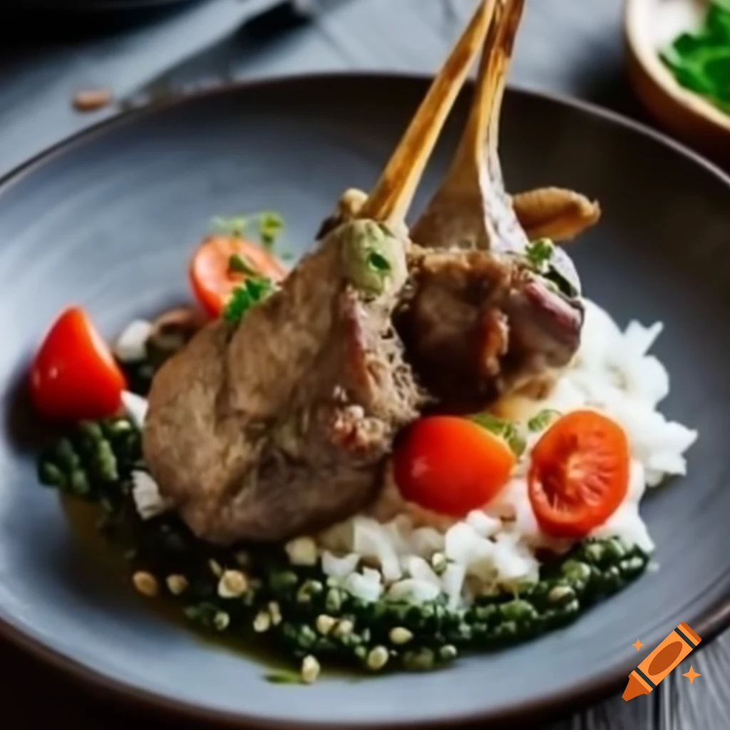 Savory miso lamb shank dish