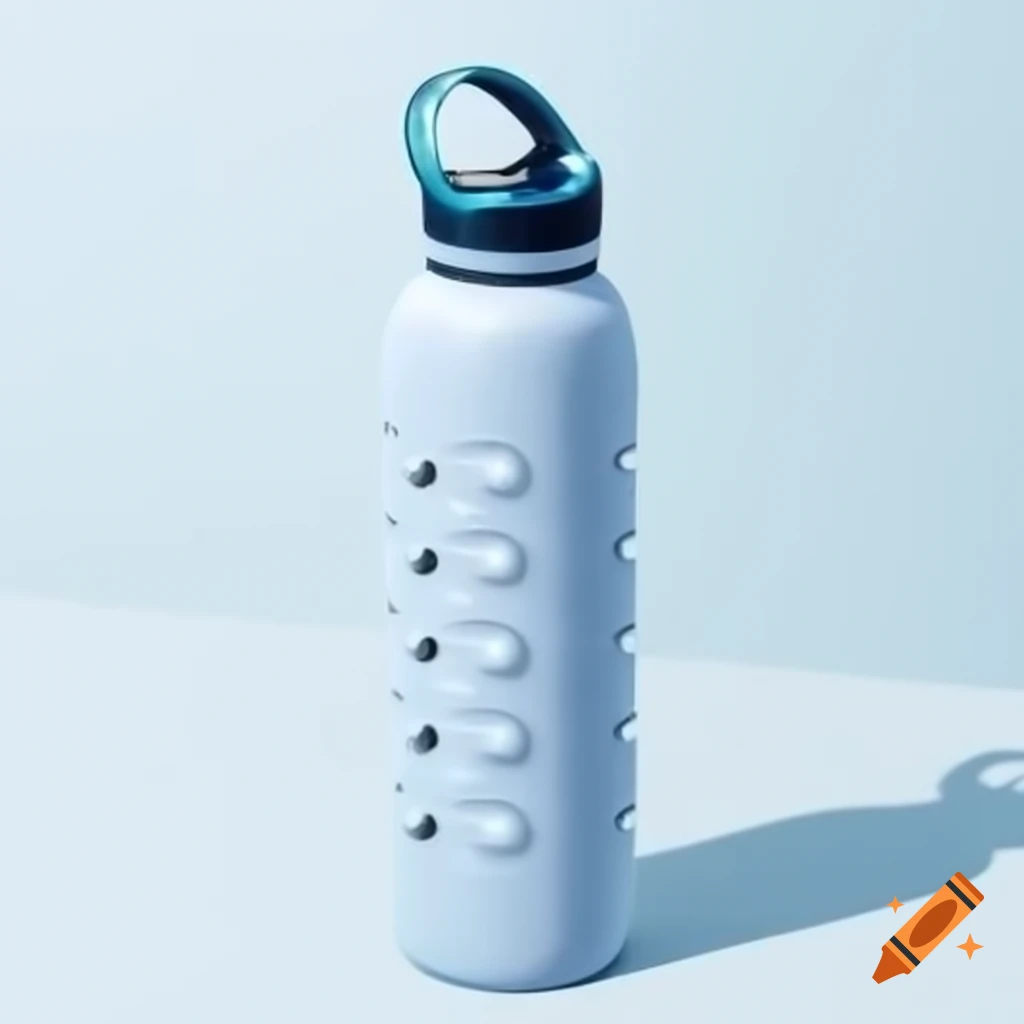 Innovative water bottle with retractable grippers activated by a button ...