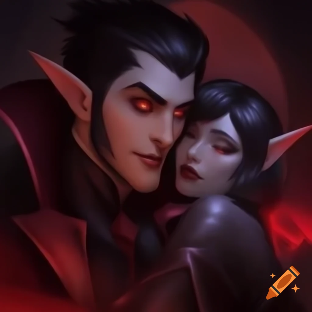 Fantasy portrait of charming male vampire sorcerer created from magic