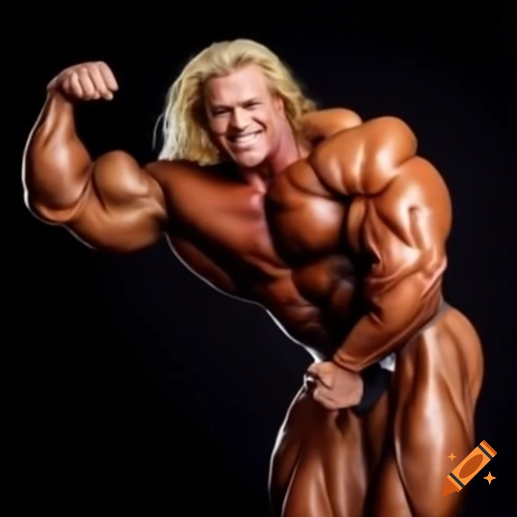 Muscular bodybuilder dancing gracefully like a ballerina