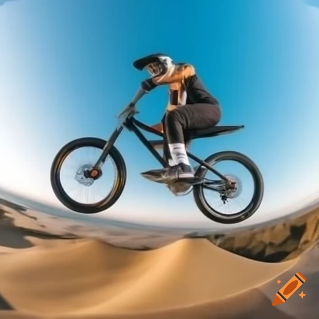 Exciting bike stunt showcasing skill and balance