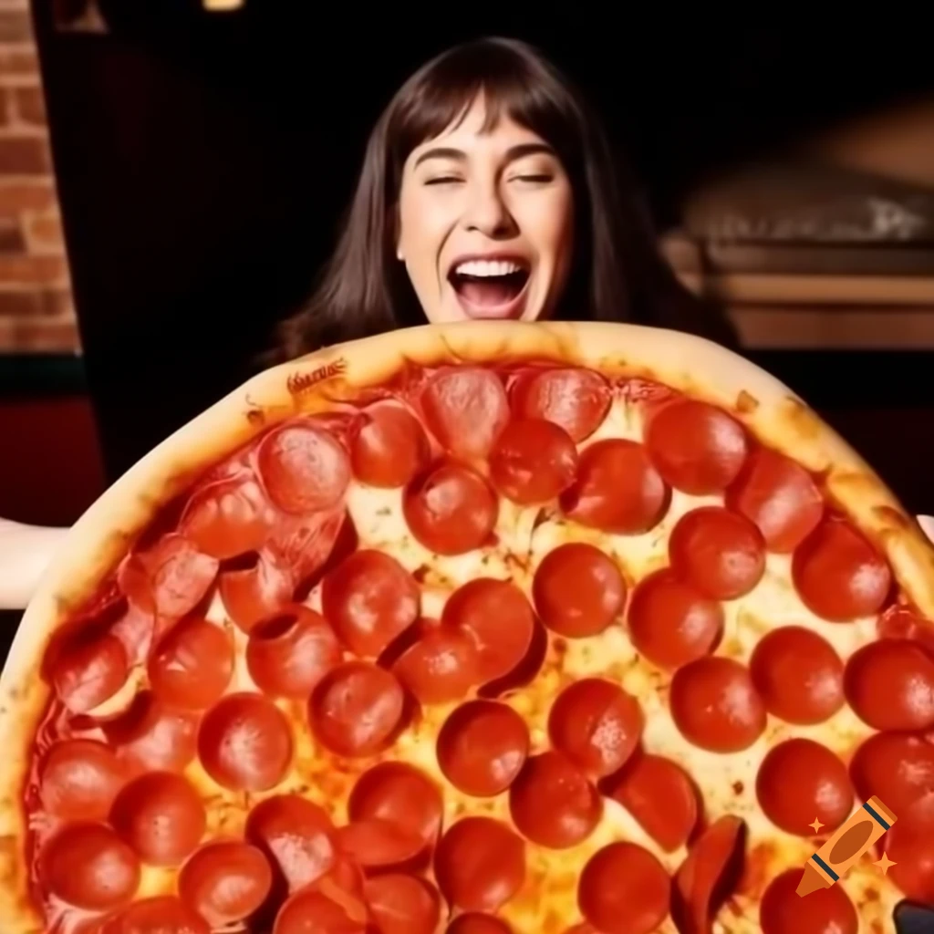 Giant pepperoni pizza